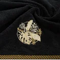 Ręcznik  PALMS bawełniany z haftowaną bordiurą w egzotyczne liście - 70 x 140 cm - czarny 5