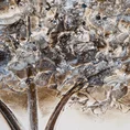 Obraz TREE 1 ręcznie malowany z kryształkami oraz srebrzystymi akcentami - 50 x 70 cm - biały 2