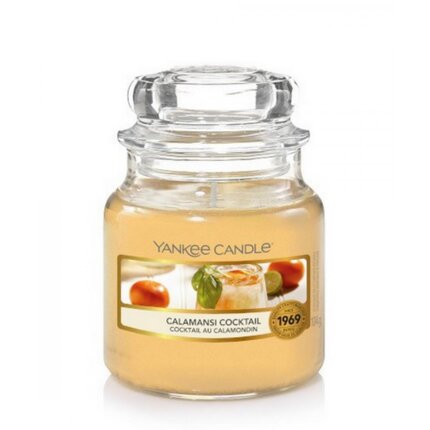 YANKEE CANDLE - Mała świeca zapachowa w słoiku - Calamansi Coctail ∅ 6 x 9 cm żółty