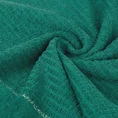 Ręcznik z welurową bordiurą przetykaną błyszczącą nicią - 50 x 90 cm - butelkowy zielony 5