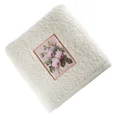 Ręcznik z naszywaną aplikacją z kwiatami - 70 x 140 cm - kremowy 1
