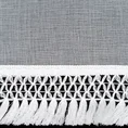 Firana gotowa KIRA 2 z etaminy zdobiona na bokach tkaniny subtelnymi frędzlami  w zestawie troczek - 140 x 270 cm - biały 10