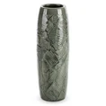 Wazon ceramiczny DARA z wytłaczanym wzorem liści - ∅ 14 x 40 cm - turkusowy 2