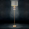 Lampa stojąca SUZI dekoracyjna z welwetowym abażurem - ∅ 46 x 174 cm - srebrny 1