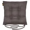 ADORE dwustronna welurowa poduszka siedziskowa na krzesło z czterema pikowaniami, gramatura 195 g/m2 - 40 x 40 x 8 cm - grafitowy 2