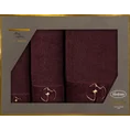 EVA MINGE Komplet ręczników GAJA w eleganckim opakowaniu, idealne na prezent - 46 x 36 x 7 cm - bordowy 2