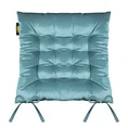 Dwustronna welwetowa poduszka siedziskowa na krzesło z szesnastoma pikowaniami, gramatura 260 g/m2 - 40 x 40 x 6 cm - turkusowy 2