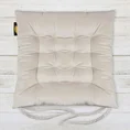 Dwustronna welwetowa poduszka siedziskowa na krzesło z szesnastoma pikowaniami, gramatura 260 g/m2 - 40 x 40 x 6 cm - beżowy 1