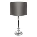 Lampka stołowa ALYSA z kryształową podstawą i welwetowym abażurem - 30 x 30 x 52 cm - stalowy 3