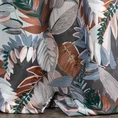 Zasłona gotowa MARILA z tkaniny typu oxford zdobiona nadrukiem malowanych pędzlem liści - 140 x 270 cm - stalowy 3
