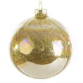 Bombka szklana dekorowana w środku złotym brokatem - ∅ 10 cm - złoty 2