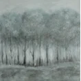 Obraz FOREST ręcznie malowany na płótnie zdobiony brokatem - 80 x 80 cm - szary 1