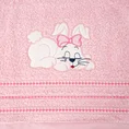 Ręcznik BABY z naszywaną aplikacją z króliczkiem - 30 x 50 cm - różowy 2
