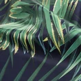 Zasłona z miękkiego welwetu z nadrukiem egzotycznych liści ze złotymi akcentami - 140 x 250 cm - granatowy 6