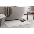 Dywanik łazienkowy NIKA z bawełny, dobrze chłonący wodę z geometrycznym wzorem wykończony błyszczącą nicią - 50 x 70 cm - biały 1