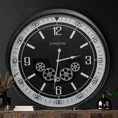 Dekoracyjny zegar ścienny w stylu vintage z ruchomymi kołami zębatymi - 59 x 11 x 59 cm - czarny 7