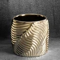 Osłonka ceramiczna na doniczkę SENA z wytłaczanym wzorem złota - ∅ 20 x 18 cm - złoty 1