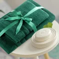 Komplet ręczników LOCA z bordiurą z tkanymi paskami - 37 x 25 x 10 cm - butelkowy zielony 3
