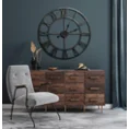 Dekoracyjny zegar ścienny w stylu vintage z metalu - 70 x 5 x 70 cm - czarny 7