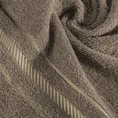 Ręcznik bawełniany KORAL z bordiurą podkreśloną  żakardowymi paseczkami - 30 x 50 cm - brązowy 5