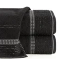 ELLA LINE ręcznik bawełniany TAYLOR z ozdobnym stebnowaniem i bordiurą w paseczki - 50 x 90 cm - czarny 1