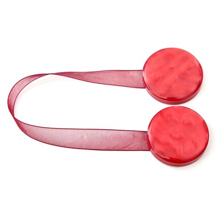 Upinacz dekoracyjny do firan i zasłon z magnesem 11 cm bordowy