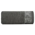 Ręcznik AGIS z żakardową bordiurą z motywem liści, ZERO TWIST - 70 x 140 cm - stalowy 3