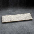 Patera ceramiczna VERDA o prostokątnym kształcie z drobnym wytłaczanym wzorem - 40 x 14 x 3 cm - biały 1