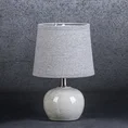 Lampka stołowa LUKA na kulistej ceramicznej podstawie z abażurem z matowej tkaniny - ∅ 15 x 22 cm - popielaty 1