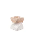 Świecznik ceramiczny RUBEN dwukolorowy z efektem ombre - 7 x 7 x 8 cm - kremowy 2