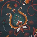 TERRA COLLECTION Komplet pościeli  MOROCCO 1 z makosatyny bawełnianej z kwiatami w stylu orientalnym - 160 x 200 cm - ciemnoniebieski 9