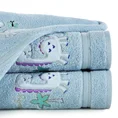 Ręcznik BABY z haftowaną aplikacją z dinozaurem - 70 x 140 cm - niebieski 1