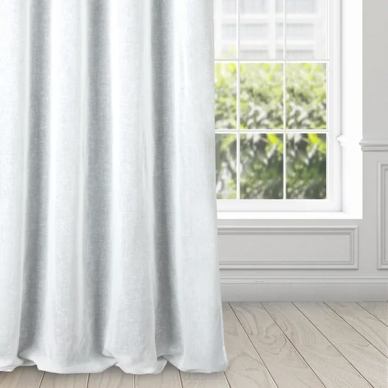 Zasłona z lekkiej jednokolorowej tkaniny - 140 x 250 cm - biały