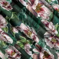 Zasłona PALMERA z miękkiego welwetu z motywem malowanych kwiatów z efektem 3D - 140 x 270 cm - zielony 14