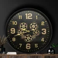 Dekoracyjny zegar ścienny w stylu vintage z ruchomymi kołami zębatymi - 61 x 11 x 61 cm - czarny 7