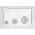 Komplet ręczników z haftem w kształcie mandali w kartonowym opakowaniu - 56 x 36 x 7 cm - biały 2