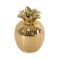 Ananas  - złota figurka ceramiczna dekorowana szkiełkami w stylu glamour - ∅ 11 x 16 cm - złoty 3