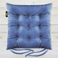 Dwustronna welwetowa poduszka siedziskowa na krzesło z dziewięcioma pikowaniami - 40 x 40 x 6 cm - niebieski 1