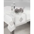 Obrus VIVIAN dekorowany aplikacją z kryształów - 150 x 220 cm - biały 3