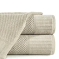 ELLA LINE Ręcznik MIKE w kolorze beżowym, bawełniany tkany w krateczkę z welurowym brzegiem - 70 x 140 cm - beżowy 1