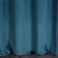 Zasłona ELEN z welwetu z ozdobnym pasem z jasnozłotym nadrukiem geometrycznym w górnej części - 140 x 250 cm - niebieski 3
