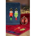 Ręcznik świąteczny PETER 01 bawełniany z haftem z dziadkiem do orzechów - 50 x 90 cm - granatowy 4