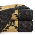 Ręcznik DORIAN melanżowy z geometrycznym wzorem z motywem wachlarzy - 30 x 50 cm - czarny 1