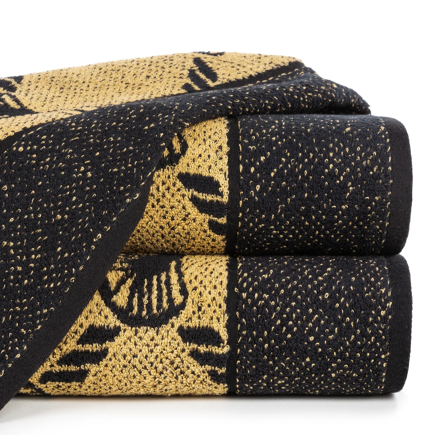 Ręcznik DORIAN melanżowy z geometrycznym wzorem z motywem wachlarzy