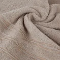 Ręcznik JONAS z bawełny z ozdobną żakardową bordiurą z marszczeniem - 50 x 90 cm - beżowy 5