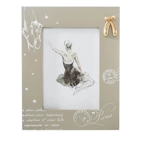 Ramka na zdjęcia RISA z baletnicą, drewno naturalne - 20 x 25 x 1 cm - beżowy