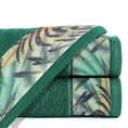 EWA MINGE Ręcznik COLLIN z bordiurą zdobioną fantazyjnym nadrukiem - 50 x 90 cm - butelkowy zielony 1