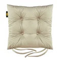 Dwustronna welwetowa poduszka siedziskowa na krzesło z czterema pikowaniami, gramatura 260 g/m2 - 40 x 40 x 8 cm - jasnobrązowy 2