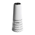 Wazon ceramiczny zdobiony geometrycznym wzorem, biało-srebrny - ∅ 12 x 30 cm - biały 1