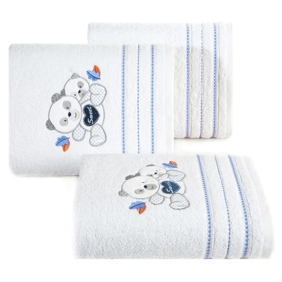 DESIGN 91 Ręcznik dla dzieci z aplikacją z misiami - 50 x 90 cm - biały